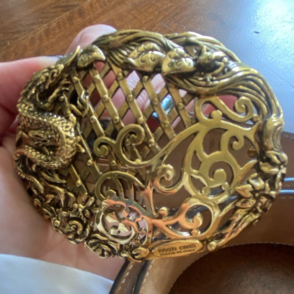 Roberto Cavalli Gold Intricate Dragon Buckle - Picture 1 of 5